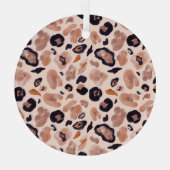 Luipaard print, naadloze, beige achtergrond. glas ornament (Achterkant)
