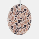 Luipaard print, naadloze, beige achtergrond. glas ornament (Voorkant Rechts)