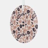 Luipaard print, naadloze, beige achtergrond. glas ornament (Voorkant links)