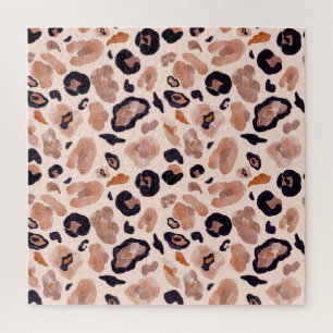 Luipaard print, naadloze, beige achtergrond. legpuzzel