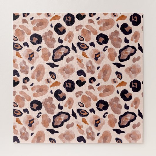 Luipaard print, naadloze, beige achtergrond. legpuzzel (Verticaal)