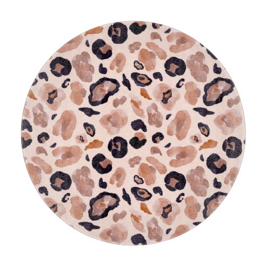 Luipaard print, naadloze, beige achtergrond. snijplank (Voorkant)
