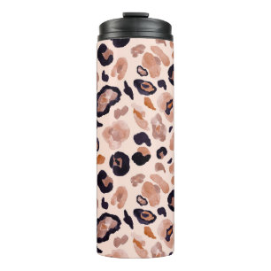 Luipaard print, naadloze, beige achtergrond. thermosbeker
