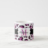 Luipaard Print Paarse Zwart Wit Espresso Mok (Voorkant)