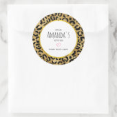 Luipaard Print Patroon in Gouden en Zwarte Keuken Ronde Sticker (Tas)