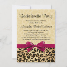 Luipaard Print Roze Bachelorette Party Uitnodiging