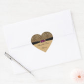 Luipaard Print Roze Jewel Sweet 16 Heart Sticker (Envelop)