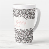 Luipaard print roze zestig en sassy 60ste verjaard latte mok (Rechterhoek)