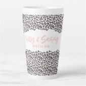 Luipaard print roze zestig en sassy 60ste verjaard latte mok (Voorkant)