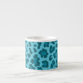 Luipaard Print Shades of Blue Espresso Kop (Voorkant)