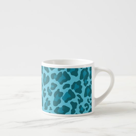 Luipaard Print Shades of Blue Espresso Kop (Rechts)