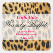 luipaard print Snoep Buffet Sticker (Voorkant)