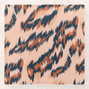 Luipaard Print: Textiel naadloos ontwerp. Glazen Onderzetter
