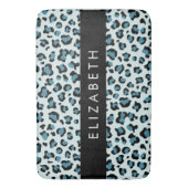 Luipaard Print, Vlekken, Blauwe luipaard, Jouw naa Badmat (Voorkant Verticaal)