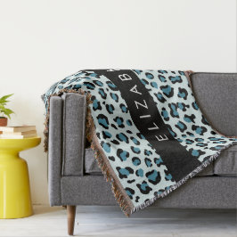 Luipaard Print, Vlekken, Blauwe luipaard, Jouw naa Deken