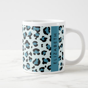 Luipaard Print, Vlekken, Blauwe luipaard, Jouw naa Grote Koffiekop