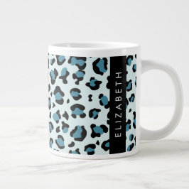 Luipaard Print, Vlekken, Blauwe luipaard, Jouw naa Grote Koffiekop