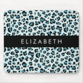 Luipaard Print, Vlekken, Blauwe luipaard, Jouw naa Muismat (Voorkant)