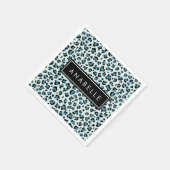 Luipaard Print, Vlekken, Blauwe luipaard, Jouw naa Servet (Hoek)