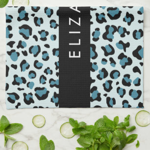Luipaard Print, Vlekken, Blauwe luipaard, Jouw naa Theedoek