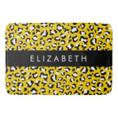 Luipaard Print, Vlekken, Gele Luipaard, Jouw naam Badmat (Voorkant)