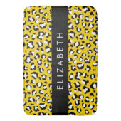 Luipaard Print, Vlekken, Gele Luipaard, Jouw naam Badmat (Voorkant Verticaal)