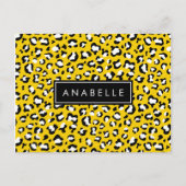 Luipaard Print, Vlekken, Gele Luipaard, Jouw naam Briefkaart (Voorkant)