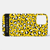 Luipaard Print, Vlekken, Gele Luipaard, Jouw naam Case-Mate iPhone Case (Achterkant (horizontaal))