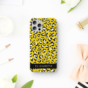 Luipaard Print, Vlekken, Gele Luipaard, Jouw naam Case-Mate iPhone Case