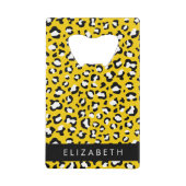 Luipaard Print, Vlekken, Gele Luipaard, Jouw naam Creditkaart Flessenopener (Voorkant)