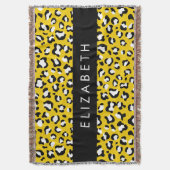 Luipaard Print, Vlekken, Gele Luipaard, Jouw naam Deken (Voorkant Verticaal)