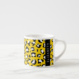 Luipaard Print, Vlekken, Gele Luipaard, Jouw naam Espresso Kop