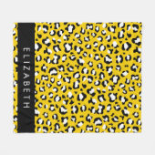 Luipaard Print, Vlekken, Gele Luipaard, Jouw naam Fleece Deken (Voorkant (Horizontaal))
