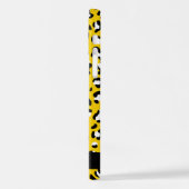 Luipaard Print, Vlekken, Gele Luipaard, Jouw naam iPhone Hoesje (Linkerkant)