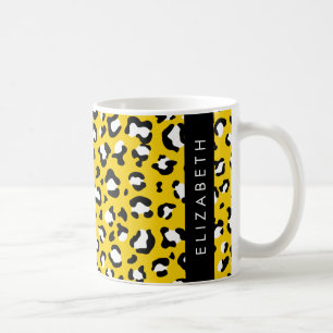 Luipaard Print, Vlekken, Gele Luipaard, Jouw naam Koffiemok