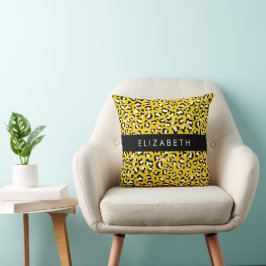 Luipaard Print, Vlekken, Gele Luipaard, Jouw naam Kussen