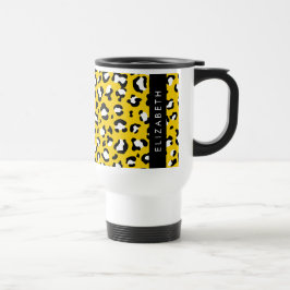 Luipaard Print, Vlekken, Gele Luipaard, Jouw naam Reisbeker