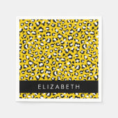 Luipaard Print, Vlekken, Gele Luipaard, Jouw naam Servet (Voorkant)