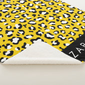 Luipaard Print, Vlekken, Gele Luipaard, Jouw naam Sherpa Deken (3/4)