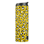 Luipaard Print, Vlekken, Gele Luipaard, Jouw naam Thermosbeker (Gedraaid links)