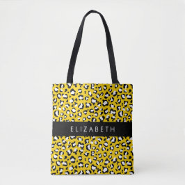 Luipaard Print, Vlekken, Gele Luipaard, Jouw naam Tote Bag