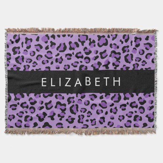 Luipaard Print, Vlekken, Paarse luipaard, Jouw naa Deken (Voorkant)