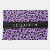 Luipaard Print, Vlekken, Paarse luipaard, Jouw naa Theedoek (Horizontaal)
