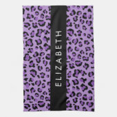 Luipaard Print, Vlekken, Paarse luipaard, Jouw naa Theedoek (Verticaal)