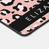 Luipaard Print, Vlekken, Roze Luipaard, Jouw naam Bureaumat (Hoek)