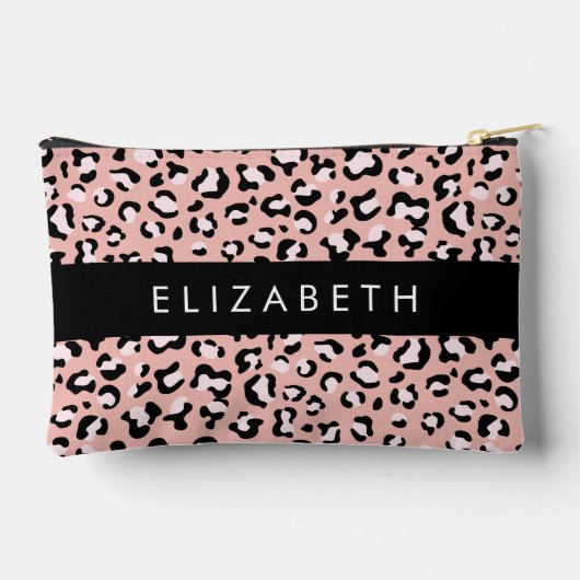 Luipaard Print, Vlekken, Roze Luipaard, Jouw naam Etui (Achterkant)