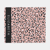 Luipaard Print, Vlekken, Roze Luipaard, Jouw naam Fleece Deken (Voorkant (Horizontaal))