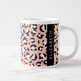 Luipaard Print, Vlekken, Roze Luipaard, Jouw naam Grote Koffiekop