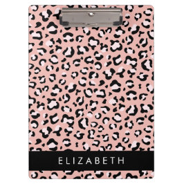 Luipaard Print, Vlekken, Roze Luipaard, Jouw naam Klembord