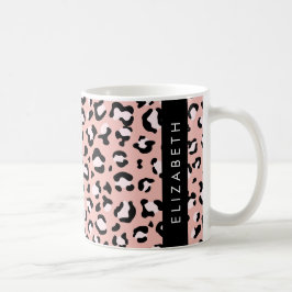 Luipaard Print, Vlekken, Roze Luipaard, Jouw naam Koffiemok